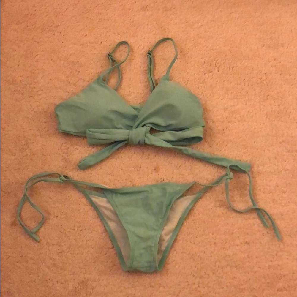 Bikini 2 piece mint blue size adjustable swimsuit